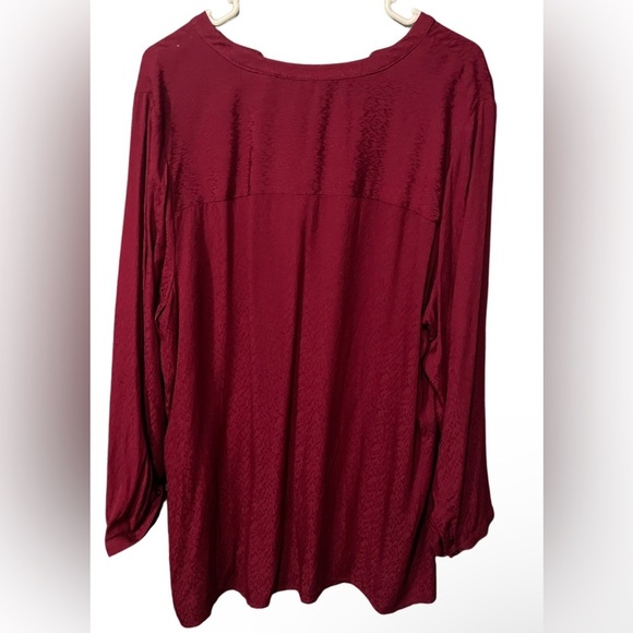 CJ banks long sleeve for women color:red size:1X - Picture 2 of 6